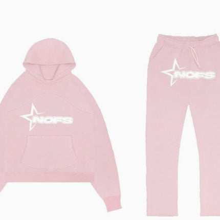 Y2K New Long Sleeve Noes Hoodie Suit Sweatshirt Two-Piece Punk Band Rock Clothing Streetwear