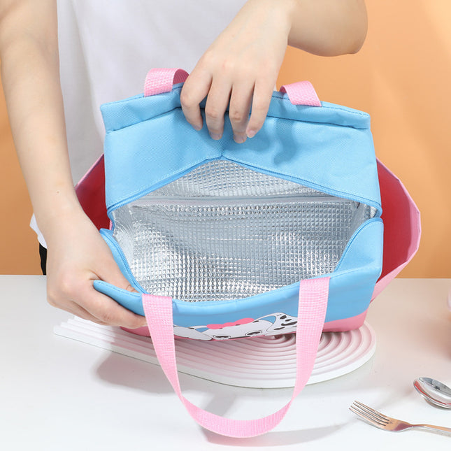 New Cartoon Double Lunch Bag Large Capacity Student Lunch Bag Outgoing Portable Lunch Box Insulation Bag