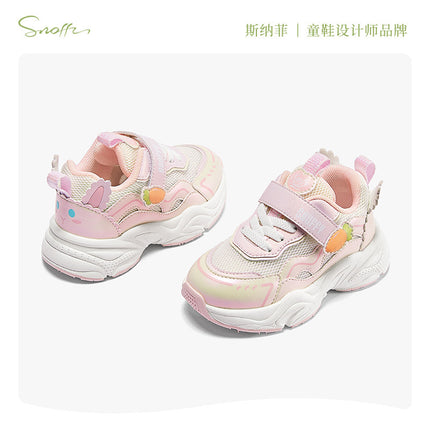 [Special Offer] Snafy Girls' Sneakers 2025 Spring Cute Shoes Pink Baby Outdoor Casual Shoes