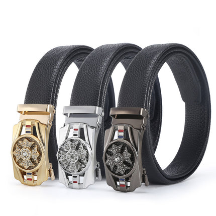 Belt Men's Internet Fashion Fashion Trendy Belt Young Fashionable Jeans with Imitation Leather Automatic Buckle