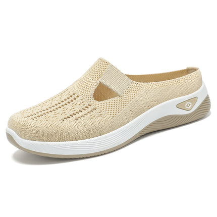 Women's Half-Slip-On Shoes All-Match Casual Shoes Cross-Border Breathable Baotou Slippers Slip-on Lazy Shoes Mesh Soft-Sole Shoes for Women