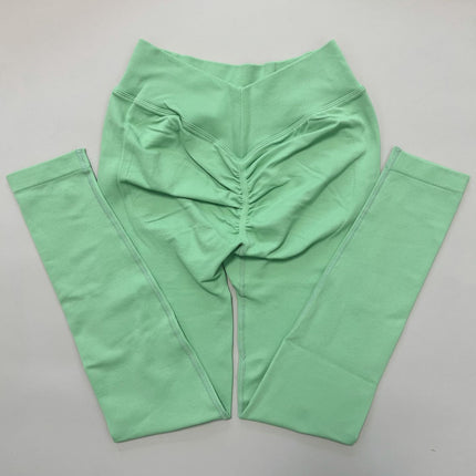 Europe and the United States new no embarrassment line peach hip seamless fitness yoga pants back V waist hip tight sports pants