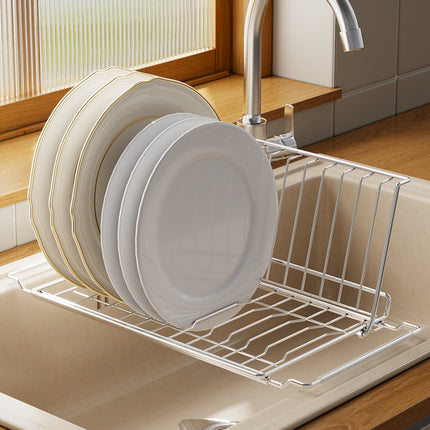 Stainless Steel Sink Draining Basket Kitchen Sink Retractable Bowl and Dish Basin Draining Rack Multifunctional Tableware Bowl and Chopsticks Draining Rack