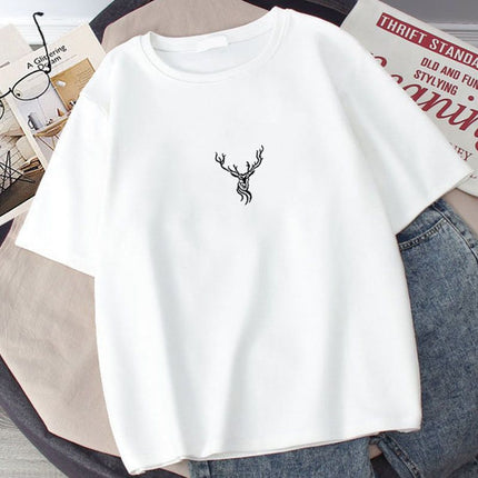 Short-Sleeve T-Shirt for Men 2024 Summer Five-Quarter Sleeve T-Shirt Couple Versatile Hong Kong Style Plus-Size Half-Sleeve Men's Casual Versatile T-Shirt
