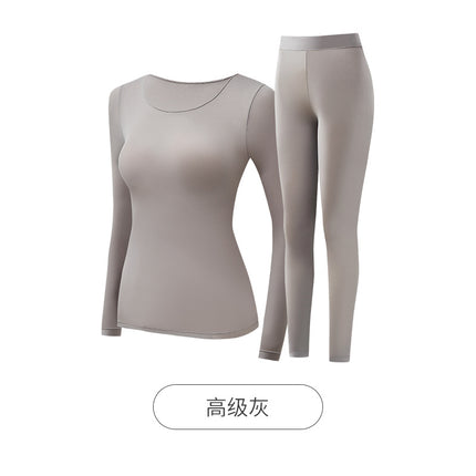 21701 Hyaluronic Acid Skin-beautifying Clothes Long-sleeved Heat-storing Traceless Lightweight Muscle-bottomed Long Johns suit Warm-keeping Underwear for Women