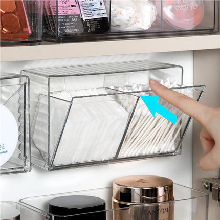 Bathroom Makeup Cotton Wall-Mounted Storage Box Bathroom Cotton Swab Stick Makeup Remover Cotton Dormitory Hair Accessories Storage Rack