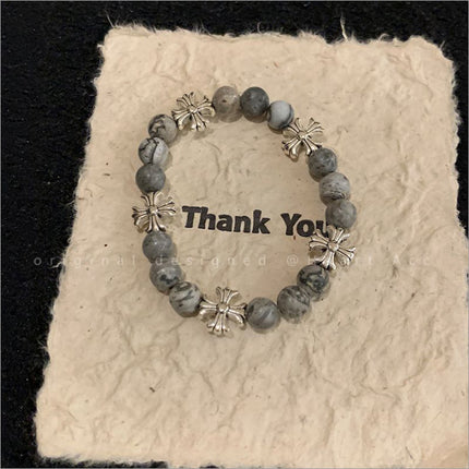 2025 Chinese-Style Ice-Cracked Beaded Bracelet High-End Niche Retro Trendy Versatile Men's Student Best Friend Clearance Hot-Selling Bracelet