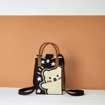 2025 New Mobile Phone Bag Woven Crossbody Bag with a High-End Feel, Popular on Amazon, Suitable for Commuting and Casual Use, Small Square Bag, Portable