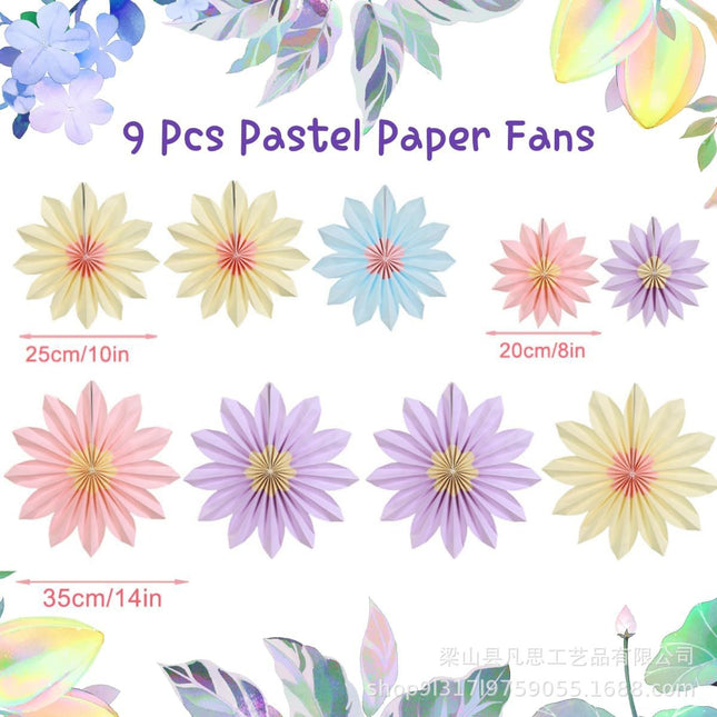New Color Sunflower Paper Fan Flower Decoration Colorful Party Decoration Spring Decoration Back-To-School Ornaments Birthday Wedding
