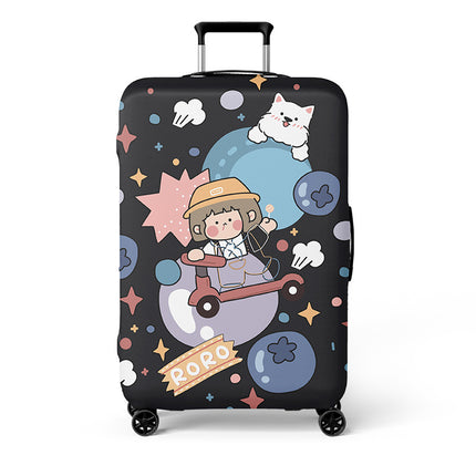 Double-Opening Elastic Suitcase Cover, Thickened Luggage Protective Cover, Travel Suitcase Dustproof Trolley Case, Cartoon Cute Design