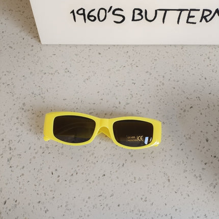 European and American Style Children's Dopamine Color Rectangular Frame Sunglasses Internet Popular New Baby Concave Shade Sunglasses