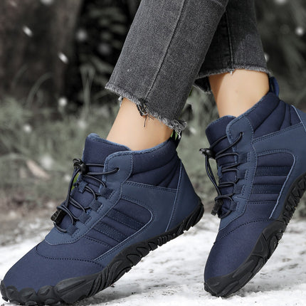 Five-Finger Cotton Shoes, Cold-Proof and Fleece-Lined Snow Boots, Outdoor Cycling Snow Boots, Winter Cotton Shoes, Waterproof Cotton Shoes, Mountaineering Cotton Shoes