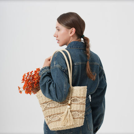 Straw Basket Tote Bag / Sac Panier Paille Glands