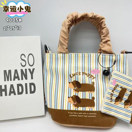 New Girls Handbag Storage Bag Cute Lunch Box Bag Handbag Mother Bag Korean Cartoon Bag Hand Bag