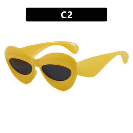 Personalized Cat-Eye Sunglasses 2022 New Style Personalized Ins Candy-Colored Sunglasses Versatile Alien Sunglasses