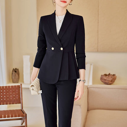 Suit suit Women's Autumn New Business Wear Fashion Elegant Goddess Fan Suit Dress Hotel Manager Work Clothes