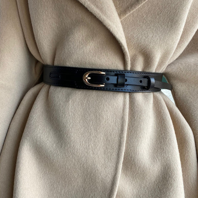 Oval Pin Buckle Versatile Decorative Belt for Women, Suitable for Skirts, Dresses, and Coats, Casual and Fashionable Belt
