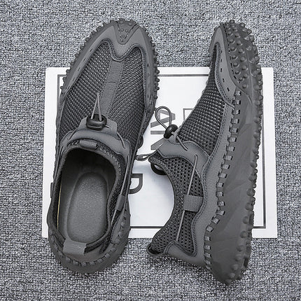 Cross-Border Hot-Selling Summer New Products Hand-Stitched Mesh Shoes Hollow Breathable Casual Men's Outdoor Hiking Shoes River Tracing Shoes