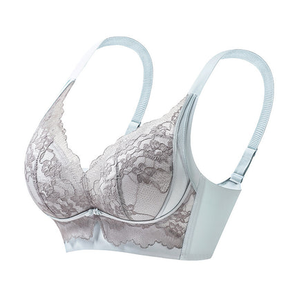 Autumn and Winter Non-Magnetic Lace Underwear for Women, Red, Wire-Free, Anti-Sagging Push-Up Bra, New Product, Breast Reduction and Delivery