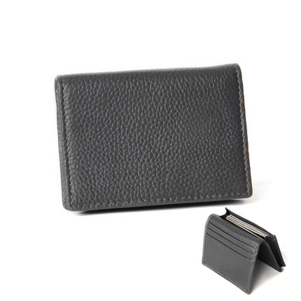 Foreign Trade Top Layer Cowhide Card Bag Coin Purse Lightweight Simple Japanese Style Large Capacity Business Card Bag Certificate Genuine Leather Card Case