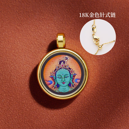 Thangka Xizang Hand Rope Hand-woven Ethnic Style Bracelet Five-way God of Wealth Green Mother Wen Zhu Thangka Bracelet