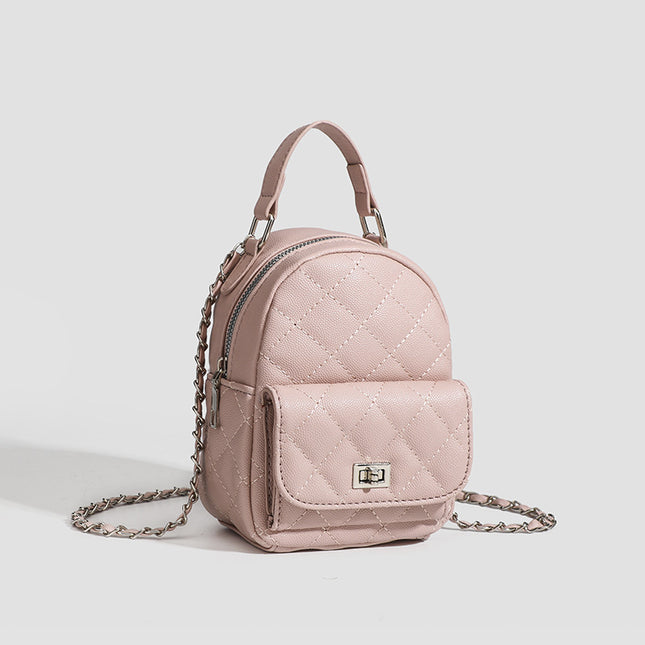 High-end sense mini diamond lattice chain shoulder bag women's 2024 new fashion all-match backpack handbag
