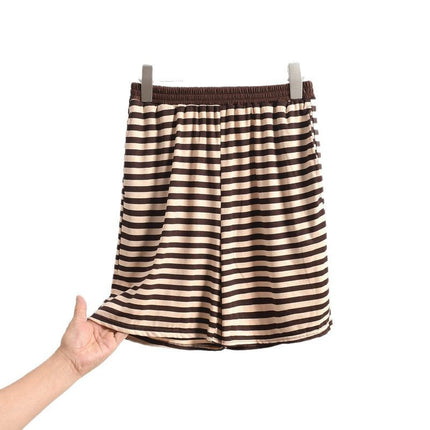 Cross-Border Summer Striped Modal Shorts Women's Home Pants Japanese-Series Loose Outer-Wearing plus size Bit Cotton Home Pants