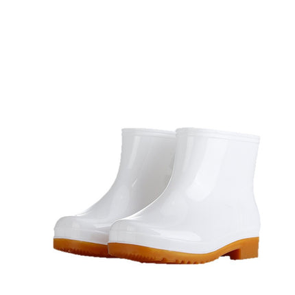 Low-Cut Rain Boots, White Food Hygiene Boots, Labor Protection Work Short-Cut Non-Slip Waterproof Shoes, Lightweight and Comfortable Overshoes, Rain Boots