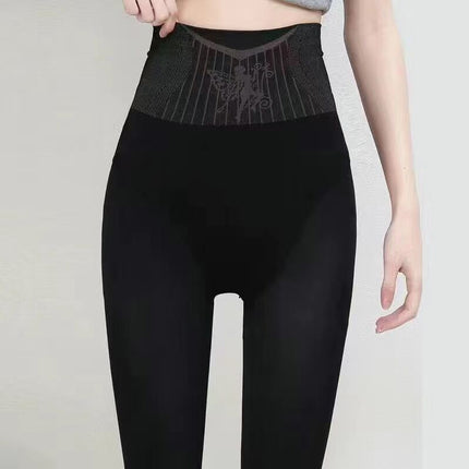 Black Silk Stockings Women's Naked Skinny Leg Pants Black Skin-transparent Leg Artifact fleece-lined Autumn and Winter Natural Fake Skin-transparent Leggings