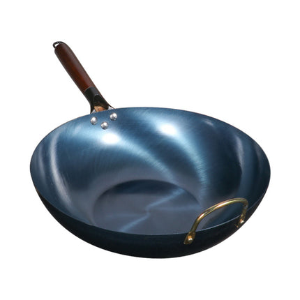 Old-Fashioned Flat-Bottomed Iron Pot Without Coating, Already Opened, Household Induction Cooker, Super Wok, Non-Stick Wok, Wholesale