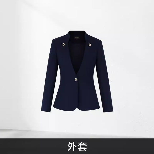Chinese retro professional suit women's suit formal wear Hotel manager Front desk reception sales department jewelry shop overalls