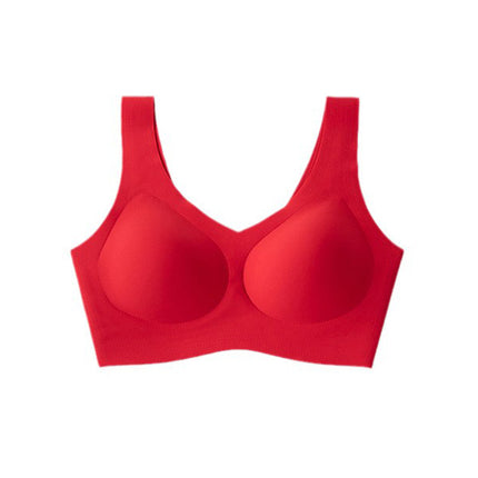 Japanese bra seamless women's underwear latex pad vest sports thin sleep bra ice silk bra push up