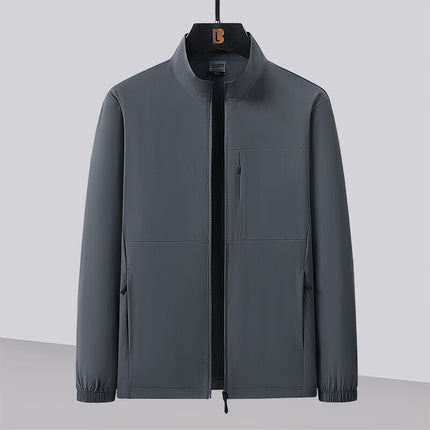 Men's Lightweight Breathable Stand Collar Jacket 2025 Summer New Men's Middle-Aged and Elderly Business Casual Jacket