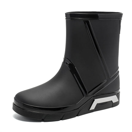 Cross-Border Mid-Tube Rain Boots for Men, Camping Non-Slip Non-Slip Rain Boots, Kitchen Work Rubber Shoes, Waterproof Shoes, Fishing Wading Boots