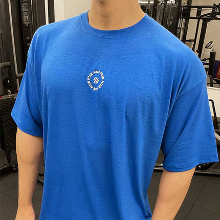 VQ muscle fitness Brothers Sports men's T-shirt summer round neck cotton running short sleeve top leisure generation hair