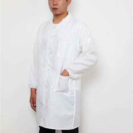Double-Needle Stitched White Uniform Coat, Food-Grade White Coat, Kitchen Coat, Thickened and Reinforced White Coat, Workwear