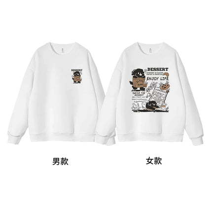 Autumn and Winter Clothing for Men and Women, High-End Velvet Round-Neck Sweatshirts, Couple Wear, Trendy Brand Class Uniforms, Warm Bottoming Shirts