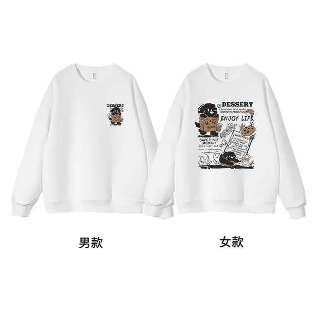 Autumn and Winter Clothing for Men and Women, High-End Velvet Round-Neck Sweatshirts, Couple Wear, Trendy Brand Class Uniforms, Warm Bottoming Shirts