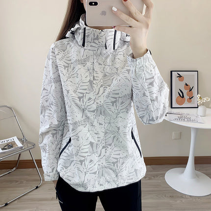 Printed Jacket Thin Windproof and Waterproof Jacket Outdoor Mountaineering Suit Spring and Autumn Couple's 6266 Maple Leaf Jacket
