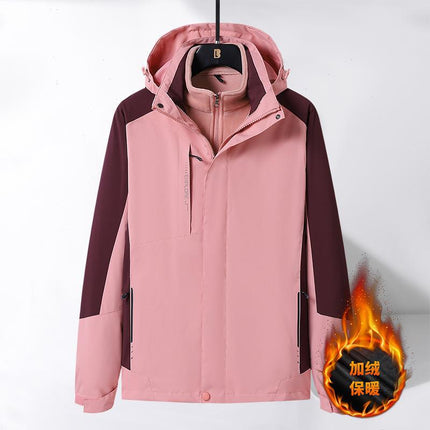 Men's and women's same outdoor jacket fleece-lined couple's jacket detachable three-in-one warm casual mountaineering men's clothing