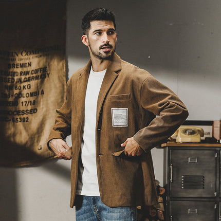 Jereno light-cooked commuter casual suit jacket men's spring and autumn American-style heavy retro British jacket men's autumn