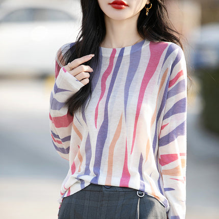 [120 water-soluble] worsted ultra-fine water-soluble wool ink painting round neck skin-friendly thin knitted base shirt