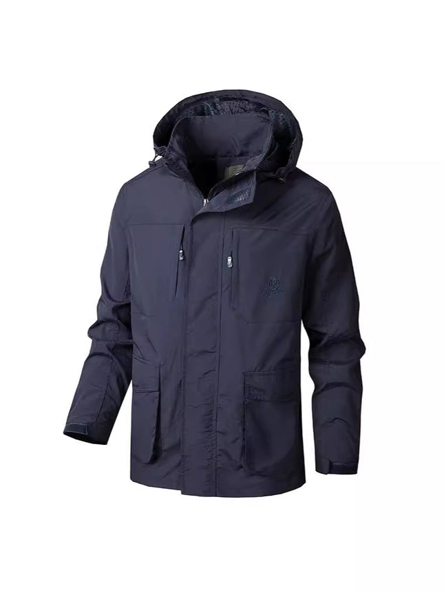 Men's Spring and Autumn Thin Outdoor Sports Multi-pocket Men's Casual Jacket Loose Windproof Overalls