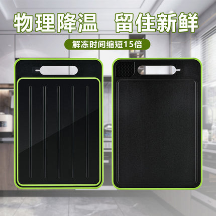 Stainless Steel Multifunctional Cutting Board with Knife Sharpener, Garlic Grinder, Meat Cutting Board, Aluminum Alloy Double-Sided Thawing Cutting Board