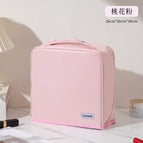 Peach blossom pink - large upgraded eco-friendly crosshatch pattern, can be used as a suitcase, pencil case, or makeup bag