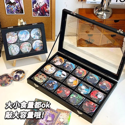 Badge Storage Box Dust-Proof Covered Brooch Box Medal Large-Capacity Display Box Medal Bar Collection Display Box