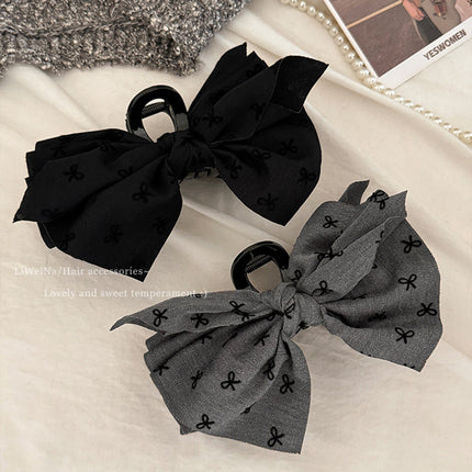 Double-Layer Satin Bow Hair Clip 2025 New Oversized Shark Clip Gentle Style High-End Hair Accessory Hair Clip