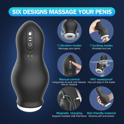 Automatic Male Masturbator Vagina Pussy Sucking Vibration Massager Real Penis Blowjob Masturbation Cup Adult Sex Toys For Men18