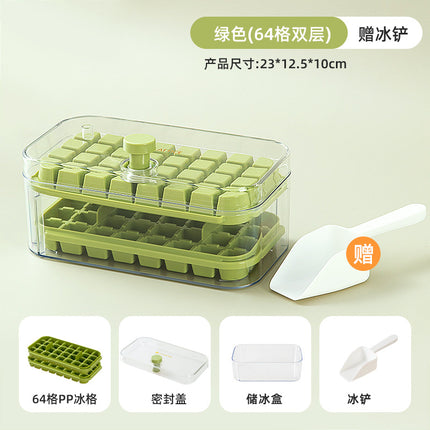 Press Ice Tray Ice Cube Mold Household Ice Box Storage Frozen Ice Cube Model Household Easy-Release Quick-Frozen Artifact