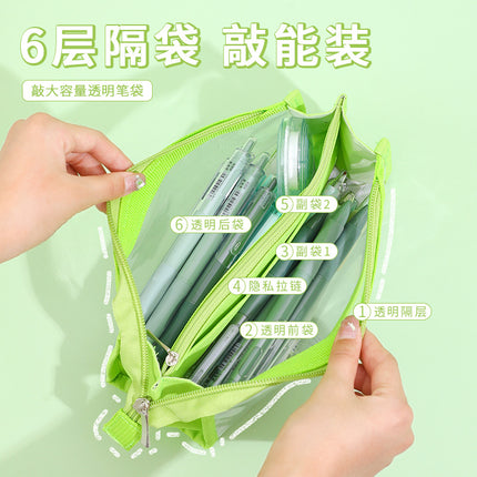 Large-Capacity Pencil Bag for Primary and Secondary School Students, High-Looking Six-Layer Pencil Box, Girl's Storage Pencil Box, Children's Oversized Stationery Bag